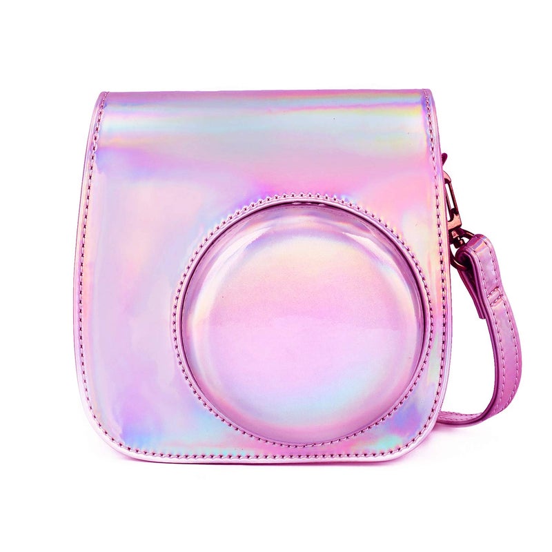 Phetium Instant mini 12 Camera Protective Case Compatible with Instax Mini 12 11,PU Leather Bag with Pocket and Adjustable Shoulder Strap (Magic Pink) - Image 1
